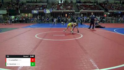 70 lbs Champ. Round 1 - Theo Lewellen, Kalispell Wrestling Club vs Clayton Gardner, Miles City Wrestling Club