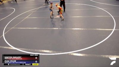 58 lbs Round 1 - Sawyer Sweazey, Princeton Youth Wrestling vs Evan Wilkie, White Bear Lake Youth Wrestling