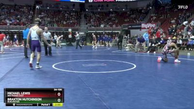 3A-106 lbs Champ. Round 2 - Michael Lewis, Des Moines East vs Braxton Hutchinson, Burlington