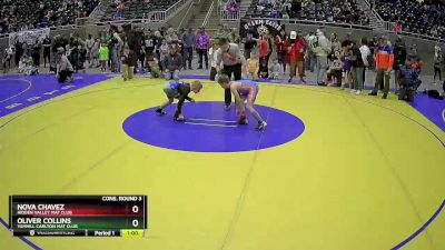 77 lbs Cons. Round 3 - Oliver Collins, Yamhill Carlton Mat Club vs Nova Chavez, Hidden Valley Mat Club