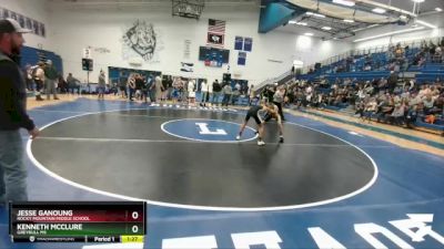 98 lbs Semifinal - Jesse Ganoung, Rocky Mountain Middle School vs Kenneth McClure, Greybull MS