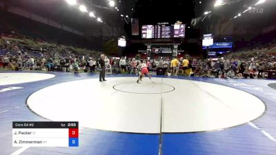 120 lbs Cons 64 #2 - Jaxton Packer, Idaho vs Austin Zimmerman, New York