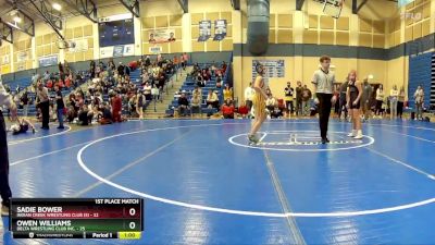 115 lbs Placement Matches (8 Team) - Owen Williams, Delta Wrestling Club Inc. vs Sadie Bower, Indian Creek Wrestling Club (S)