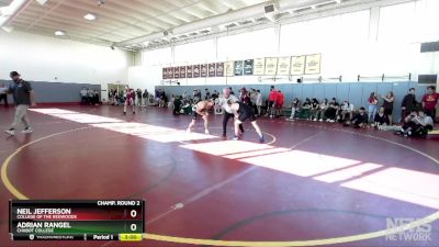 157 lbs Champ. Round 2 - Neil Jefferson, College Of The Redwoods vs Adrian Rangel, Chabot College