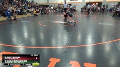 B-3 lbs Semifinal - Blakelyn Meyer, Midland Little Eagles vs Emberlynn Neuendorf, Waverly Area Wrestling Club