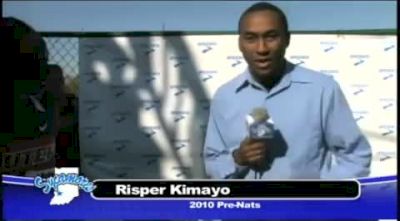 Risper Kimaiyo live post race at 2010 PreNats blue race