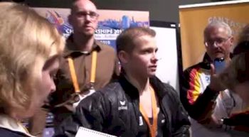 Fabian Hambuchen talks to German Press after Winning Bronze in the High Bar Final