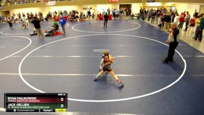 67 lbs Champ. Round 2 - Ryan Malikowski, Pursuit Wrestling Minnesota vs Jack Oellien, St. Francis Gladiators Wrestling Club