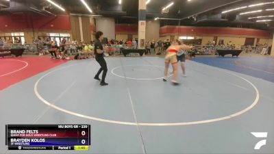 220 lbs Semifinal - Brand Felts, Quest For Gold Wrestling Club vs Brayden Kolos, 3F Wrestling