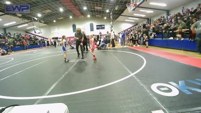 54 lbs Rr Rnd 1 - Chloe Higgins, Bristow Youth Wrestling vs Peyton Brock, Glenpool Warriors