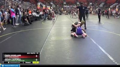 75 lbs Quarterfinal - Owen Moreland, Three Rivers Wildcats vs Aedan Campbell, Simmons Academy Of Wrestling