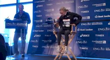 Shalane Flanagan after marathon debut at 2010 ING New York City Marathon