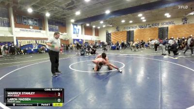 165 lbs Cons. Round 3 - Laron Madsen, Mission Oaks vs Warrick Stanley, Regis Jesuit