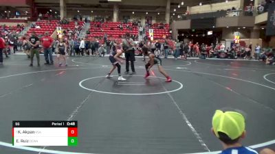 96 lbs Cons. Round 3 - Kortney Akpan, Rhodes Supreme Avengers vs Edward Ruiz, Dodge City Wrestling Academy