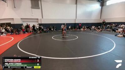 55 lbs Cons. Round 3 - Melayna Cowan, El Paso Wildcats Wrestling Club vs Stephen Adams, Best Trained Wrestling