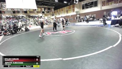 113 lbs Cons. Round 3 - Dylan Carlos, Shadow Hills vs Zephyr Aubuchon, Carlsbad