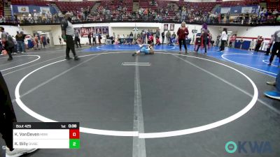 75 lbs Semifinal - Kannon VanDeven, Mustang Bronco Wrestling Club vs Kysen Billy, Division Bell Wrestling