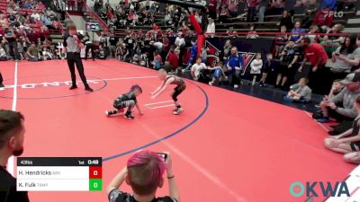 43 lbs Quarterfinal - Hunter Hendricks, Ark City Takedown vs Kingstin Fulk, Triumph Wrestling Club