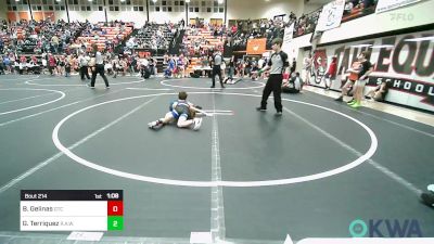 80 lbs Semifinal - Bryson Gelinas, Grove Takedown Club vs Gabe Terriquez, R.A.W.