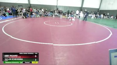 130 lbs Semifinal - Taylor Echeverria, COWA vs Abby Richard, Peninsula Wrestling Club