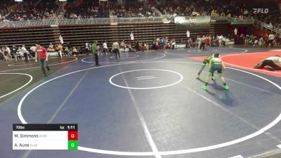 70 lbs Semifinal - Malachi Simmons, Sheridan WC vs Aiden Aune, Glasgow WC