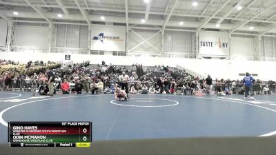 80 lbs 1st Place Match - Gino Hayes, Webster Schroeder Youth Wrestling Club vs Odin McMahon, Grindhouse Wrestling Club