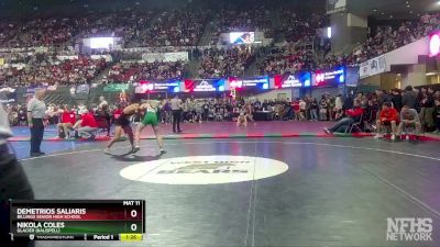 AA - 152 lbs Semifinal - Nikola Coles, Glacier (Kalispell) vs Demetrios Saliaris, Billings Senior High School