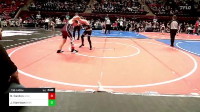 130-140 lbs Consolation - Boyd Cardon, Jenks Trojan Wrestling Club vs Jayden Harrison, Broken Arrow Wrestling Club