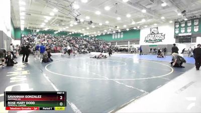 126 lbs Champ. Round 1 - Savannah Gonzalez, Santiago GG vs Rose Mary Dodd, Temescal Canyon