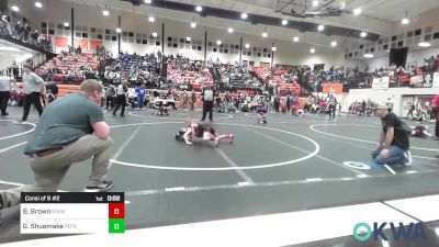 61 lbs Consi Of 8 #2 - Baron Brown, R.A.W. vs Gabriel Shuemake, Poteau Youth Wrestling Academy