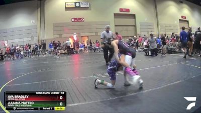 58 lbs Semifinal - Ava Bradley, Metro All-Stars vs Juliana Matteo, Perry Girls Wrestling