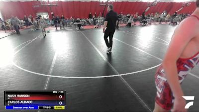 120 lbs Cons. Round 2 - Nash Hanson, IA vs Carlos Aldaco, IL