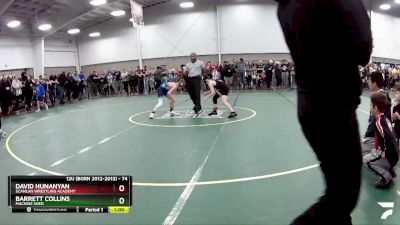 74 lbs Champ. Round 2 - Barrett Collins, Machine Shed vs David Hunanyan, Scanlan Wrestling Academy