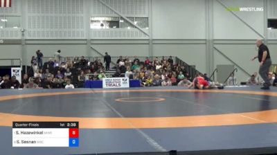 55 kg Quarterfinal - Sam Hazewinkel, Sunkist Kids Wrestling Club vs Sean Sesnan, Williams Baptist College