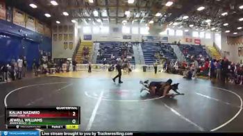138 lbs Quarterfinals (8 Team) - Jewell Williams, Jensen Beach vs Kalias Nazario, Mater Lakes