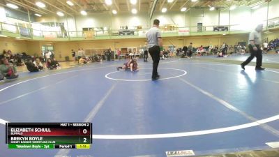 85-90 lbs Round 1 - Elizabeth Schull, Buffalo vs Brekyn Boyle, HONEY BADGER WRESTLING CLUB