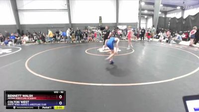 92 lbs Quarterfinal - Bennett Walsh, Ascend Wrestling Academy vs Colton West, White River Hornets Wrestling Club