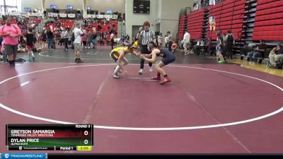 125 lbs Round 3 - Greyson Samargia, Tennessee Valley Wrestling vs Dylan Price, Alpha Elite