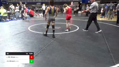 80 lbs Round Of 32 - Wyatt Kiner, Boiling Springs vs Alyis Brown, Wissahickon