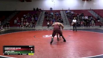 285 lbs Finals (2 Team) - Jacob Lora, Mt San Antonio College vs Christopher Bayne, Fresno City College