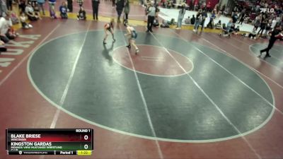 77 lbs Round 1 - Kingston Gardas, Mounds View Mustangs Wrestling Club vs Blake Briese, Wisconsin