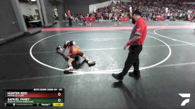 90 lbs Cons. Round 3 - Samuel Fahey, Oregon Youth Wrestling vs Hunter Reid, Prairie Du Chien