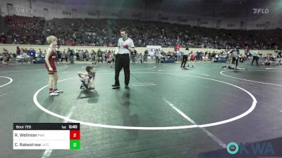 61 lbs Consi Of 16 #1 - Ryan Wellman, Perry Wrestling Academy vs Corbin Rakestraw, Little Axe Takedown Club