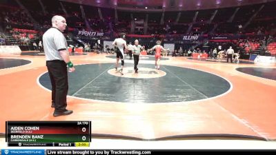 2A 170 lbs Quarterfinal - Brenden Banz, Carbondale (H.S.) vs Aiden Cohen, Deerfield (H.S.)