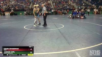 3A 120 lbs Cons. Round 1 - Carson Corl, South Johnston vs Gavin Cryderman, Enka