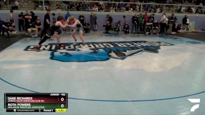 182 lbs X Bracket - Sage Richards, Juneau Youth Wrestling Club Inc. vs Roth Powers, Avalanche Wrestling Association