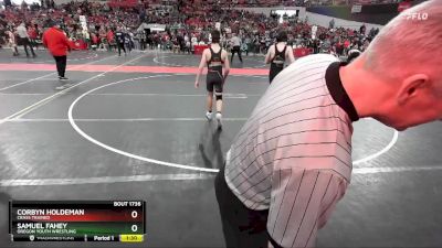 105 lbs Cons. Round 5 - Corbyn Holdeman, Crass Trained vs Samuel Fahey, Oregon Youth Wrestling