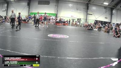 129 lbs Semis (4 Team) - Luke Hughes, Level Up Wrestling vs Cane Smolarsky, Roundtree Wrestling Academy