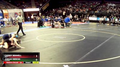 120 Class 1 lbs Semifinal - Cassidy Benwell, Holt vs Jordan Diercks, Lathrop