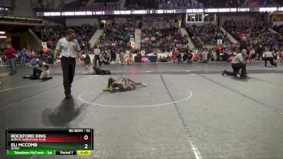 52 lbs Cons. Semi - Rockford King, Bobcat Wrestling Club vs Eli McComb, Derby